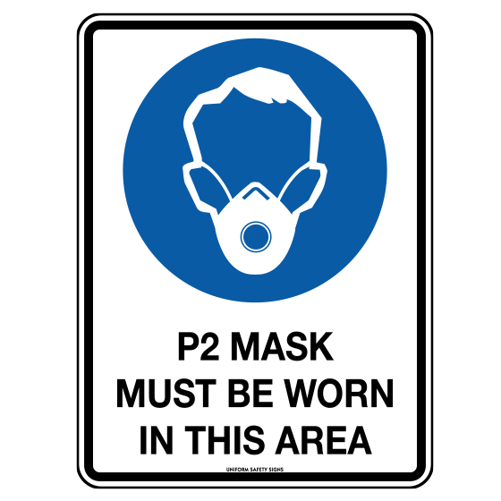Poly P2 Mask Sign 30 x 22.5cm Image