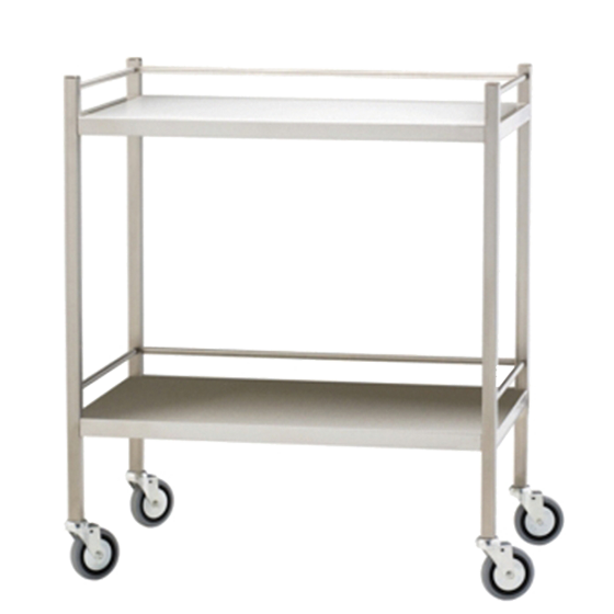 Medium Stainless Steel Trolley with Rails 80 x 50 x 97cm Image