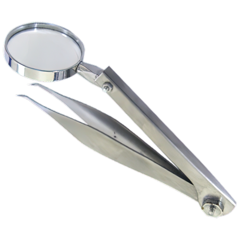 AEROINSTRUMENT Stainless Steel Magnifying Glass Forceps 11cm Image