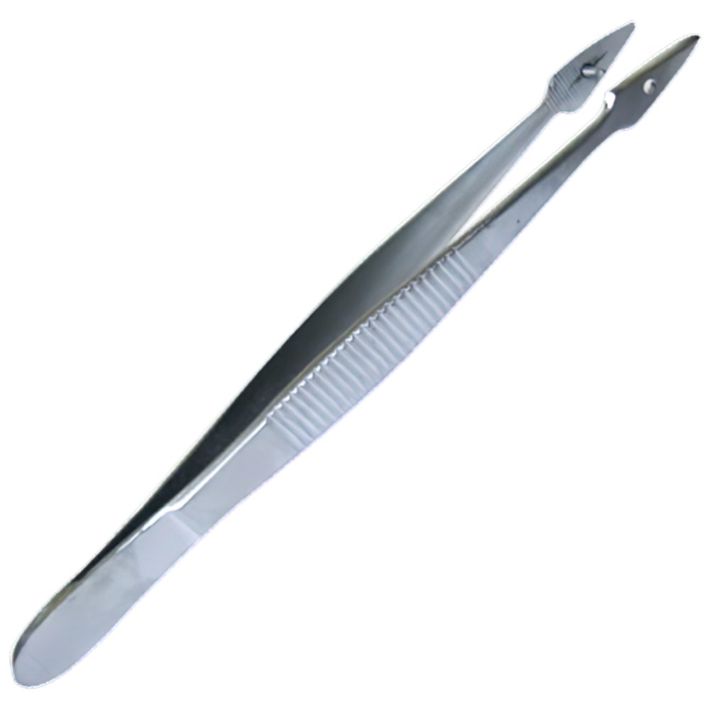 AEROINSTRUMENT Stainless Steel Fine Forceps with Pin 13cm Image