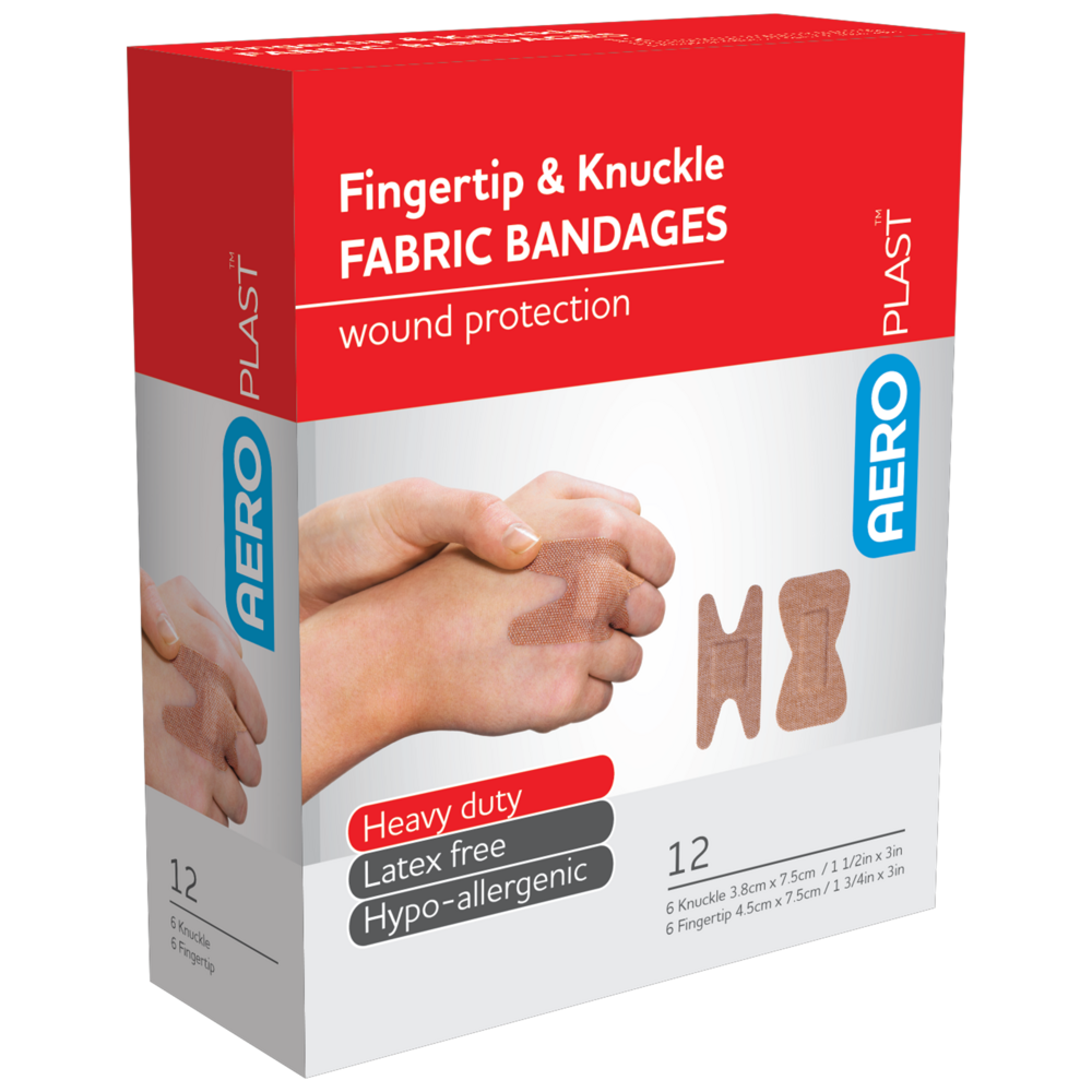 AEROPLAST Premium Fabric Fingertip & Knuckle Dressings Box/12 Image