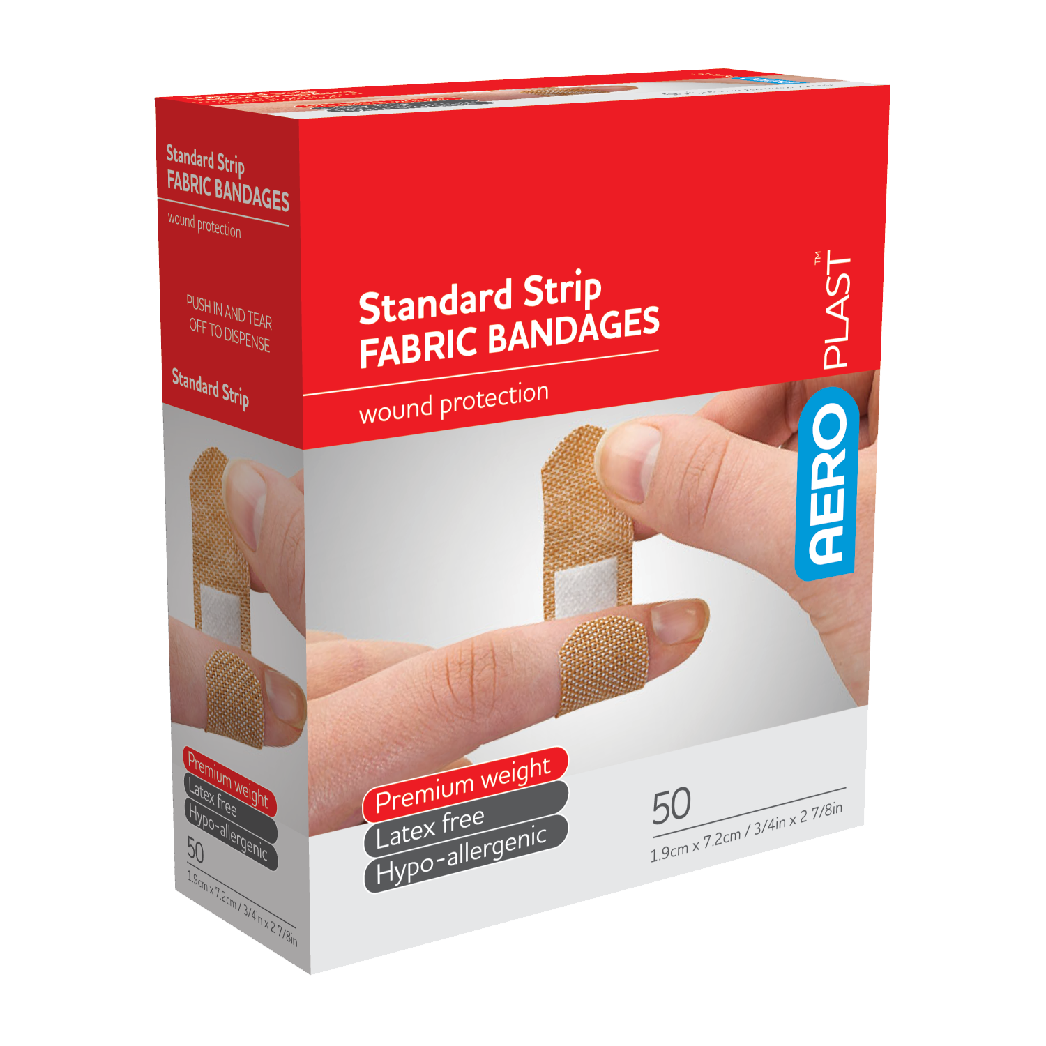 AEROPLAST Premium Fabric Standard Strip 7.2 x 1.9cm Box/50 Image