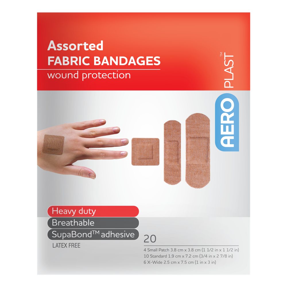 AEROPLAST Premium Fabric Assorted Dressings Env/20 Image