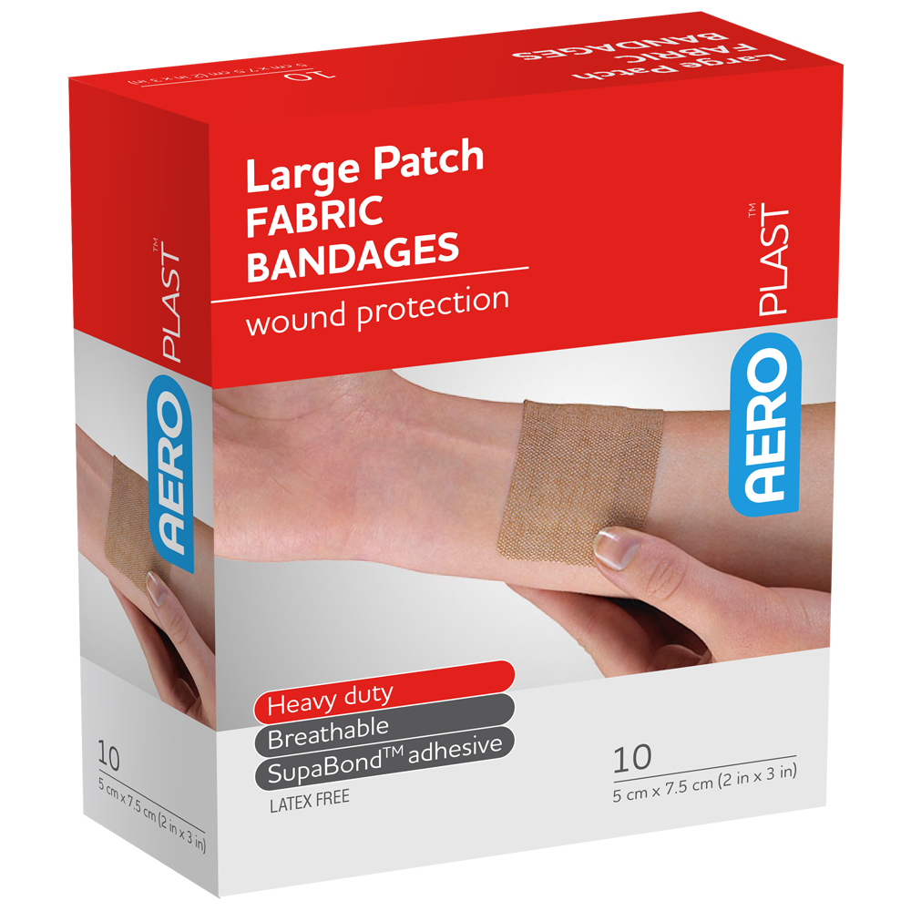 AEROPLAST Premium Fabric Large Patch 7.5 x 5cm Box/10 Image
