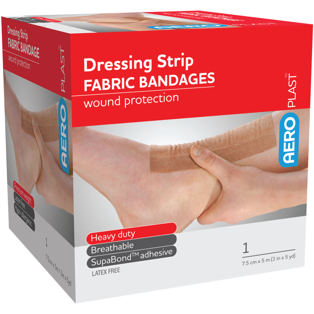 AEROPLAST Premium Fabric Dressing Strip 7.5cm x 5M Image
