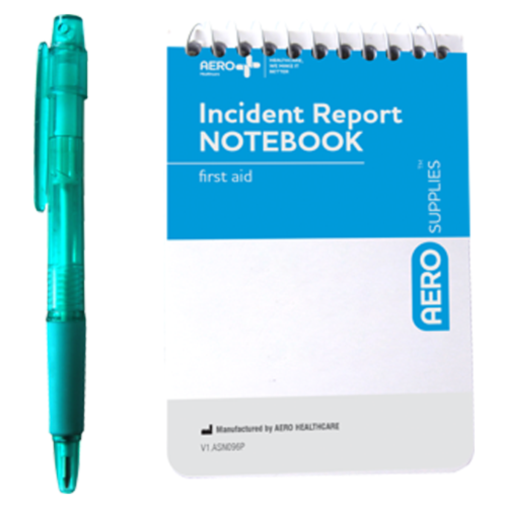 AEROSUPPLIES First Aid Notebook with Pen Image