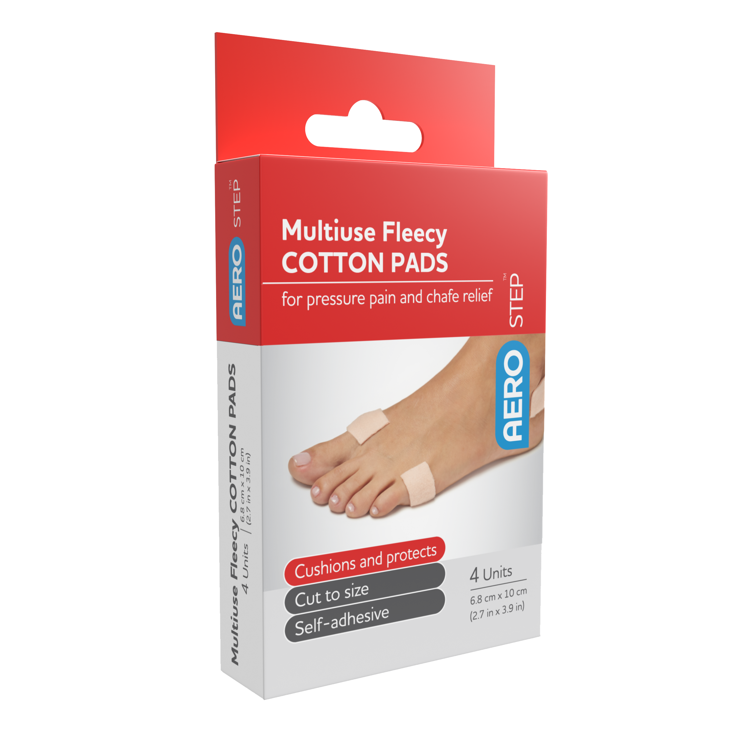 AEROSTEP™ Multiuse Fleecy Cotton Pad 68 x 100mm Box/4 Image