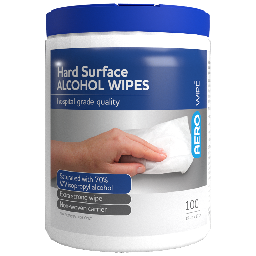 AEROWIPE 70% Isopropyl Alcohol Hard Surface Wipes (DG) Tub/100 Image