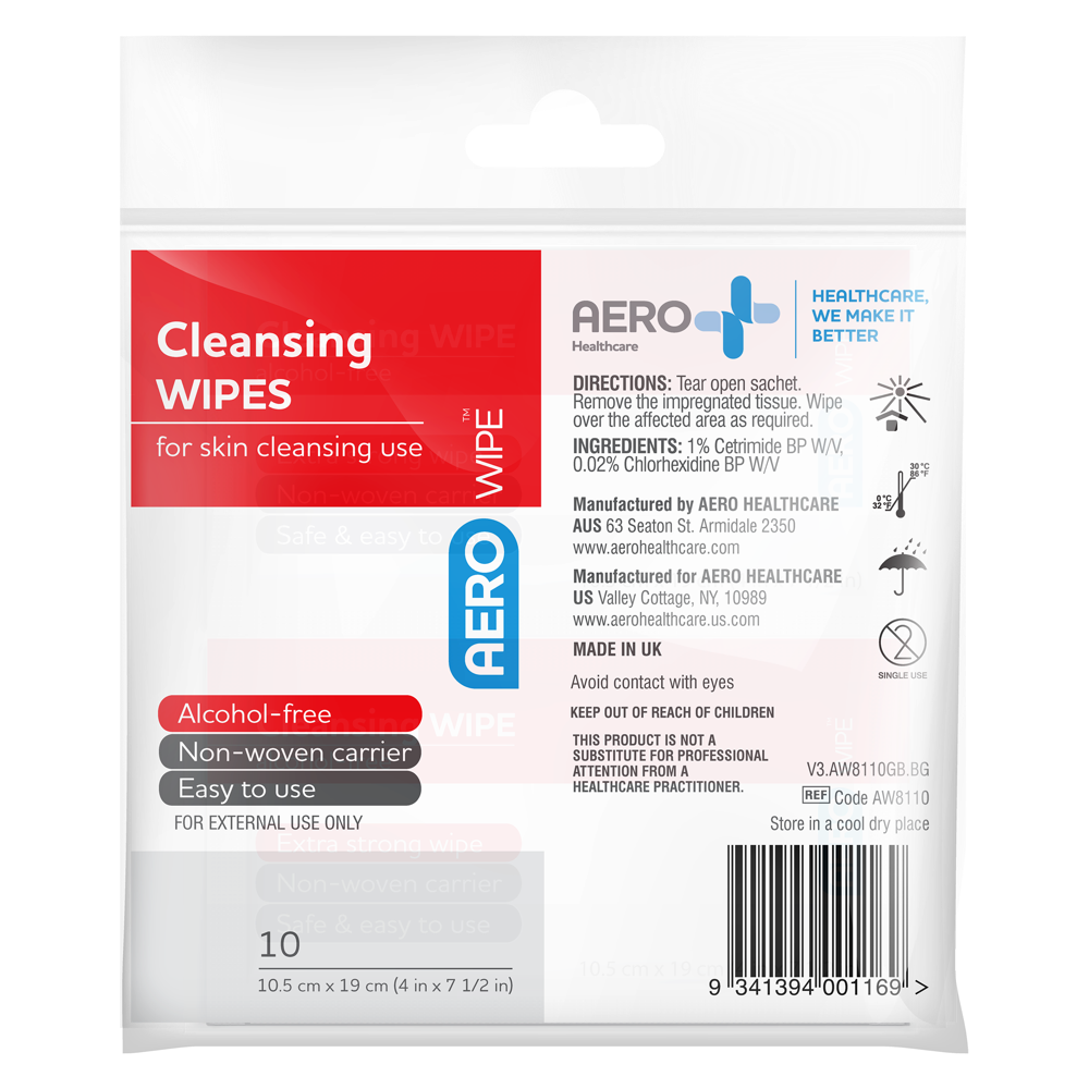 AEROWIPE Alcohol-Free Cleansing Wipes Env/10 Image