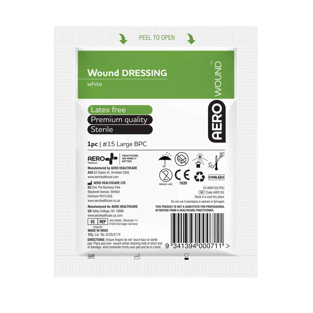 AEROWOUND #15 Wound Dressing 18 x 18cm Bag/12 Image