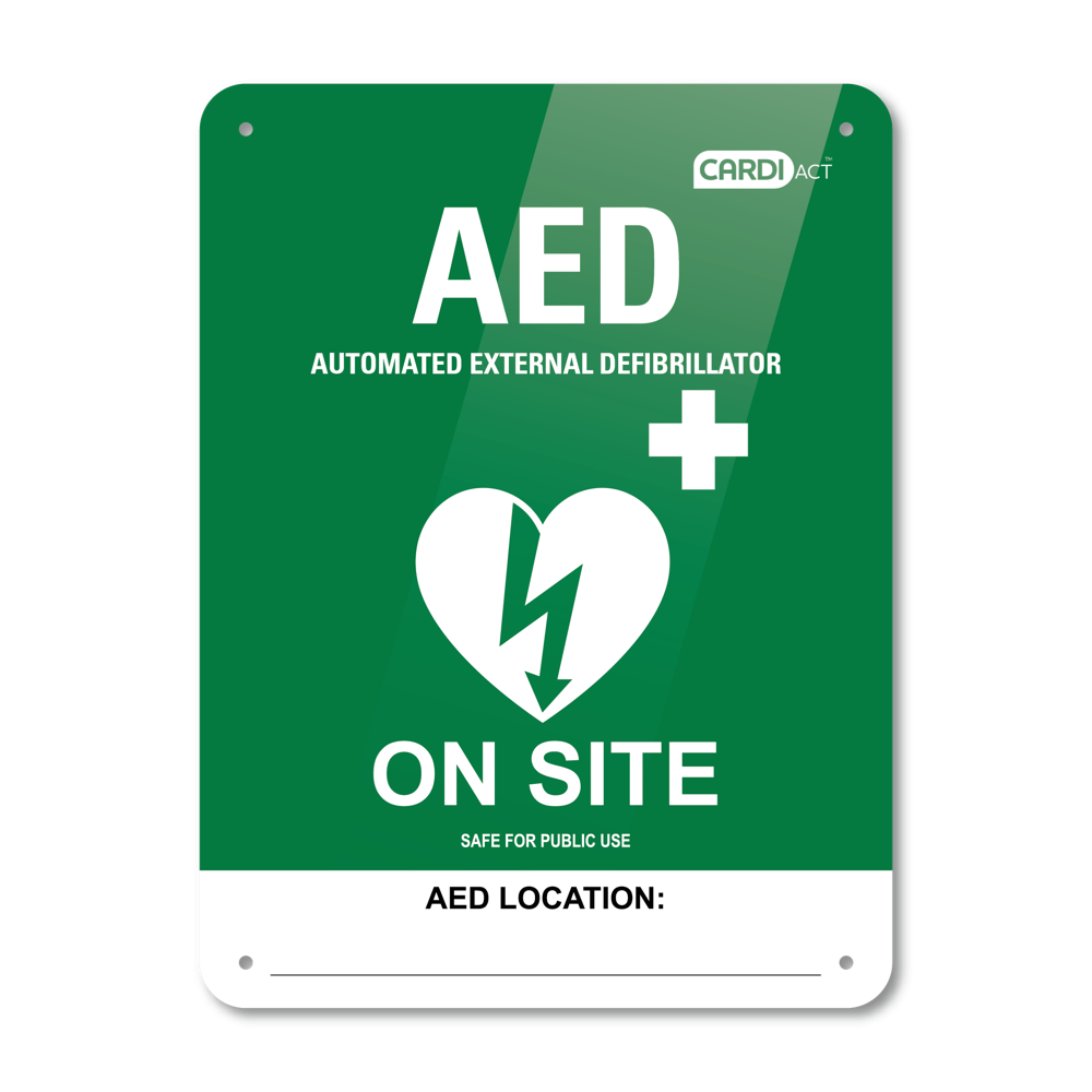 CARDIACT Poly AED On Site Sign 22.5 x 30cm Image