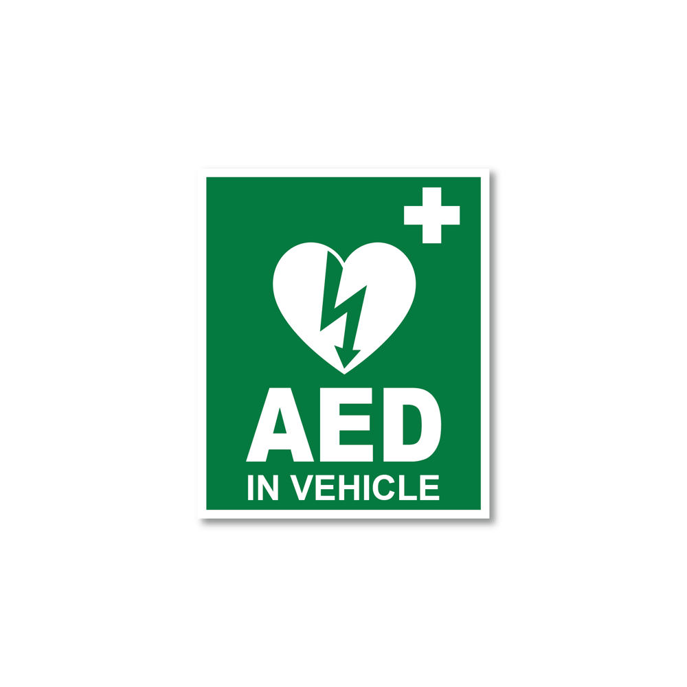 CARDIACT AED In Vehicle Window Sticker 10 x 12cm Image