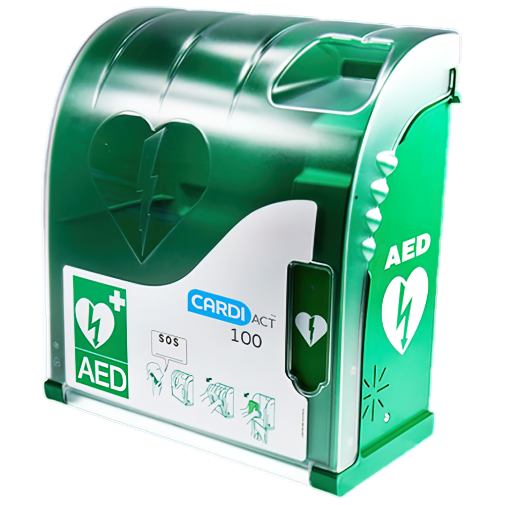 CARDIACT Green Outdoor Connected AED Cabinet 42 x 38 x 15cm Image