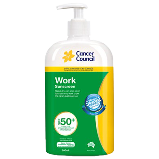 CANCER COUNCIL SPF50+ Work Sunscreen Pump 500mL Image
