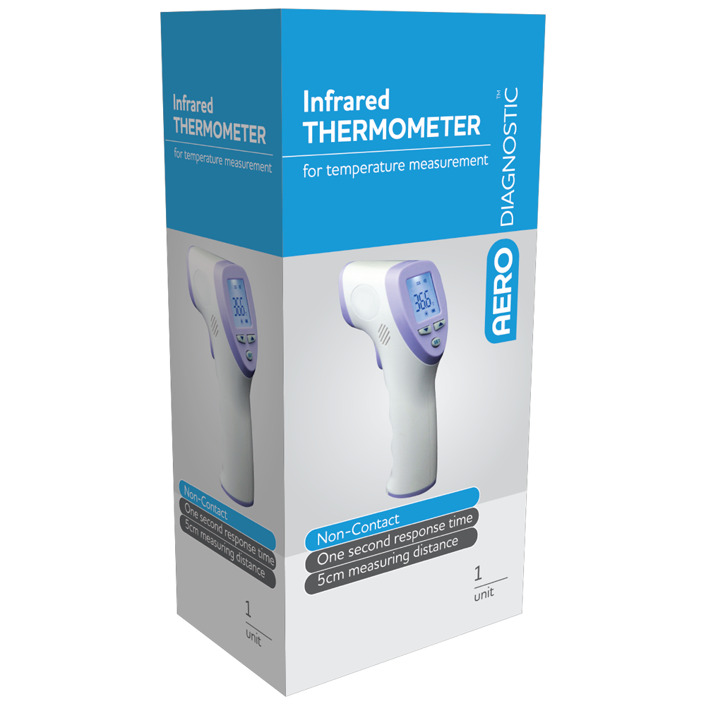 AERODIAGNOSTIC Pistol Grip Infrared Forehead Thermometer with Carry Case Image