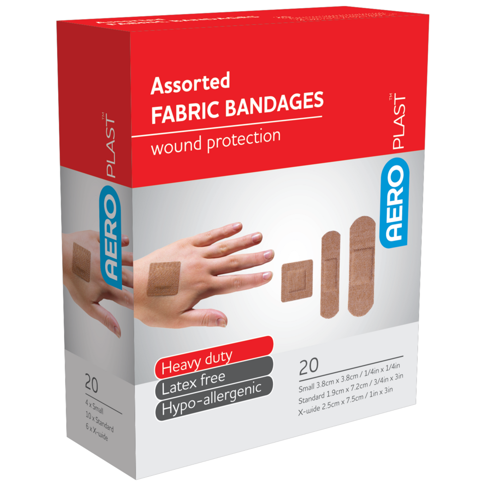 AEROPLAST Premium Fabric Assorted Dressings Box/20 Image