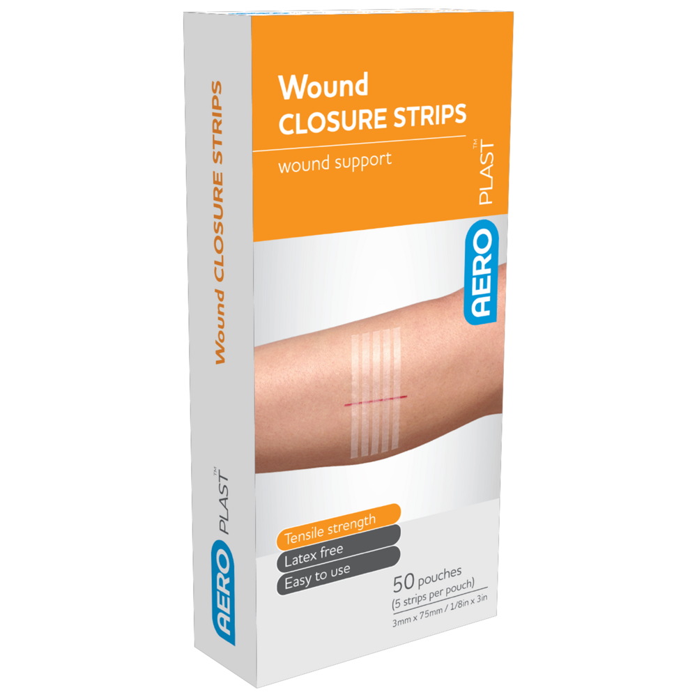 AEROPLAST Wound Closure Strips 3 x 75mm 5 strips/card Box/50 Image