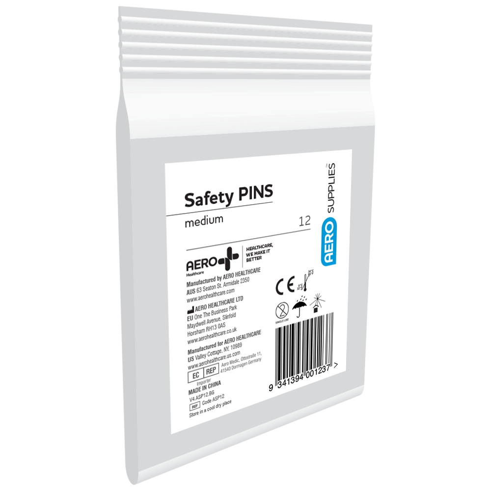 AEROSUPPLIES Medium Safety Pins Bag/12 Image