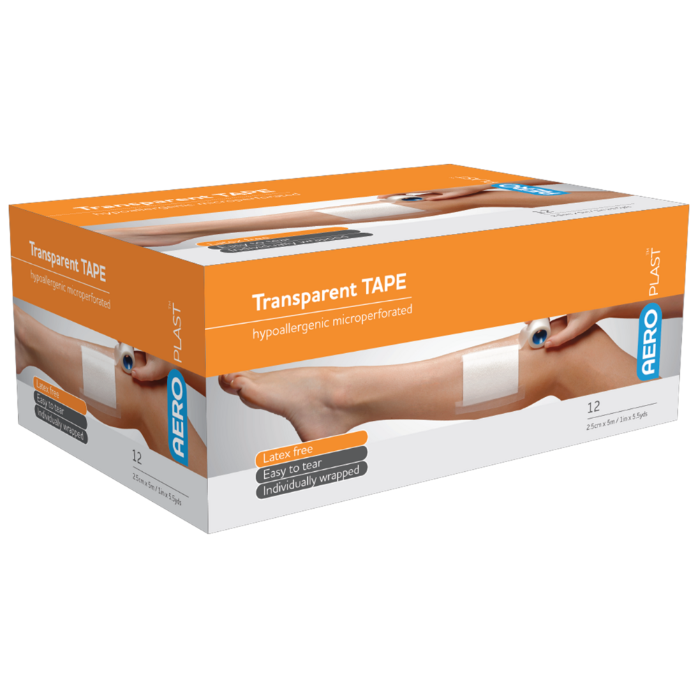 AEROTAPE Transparent Plastic Tape 2.5cm x 5M Box/12 Image