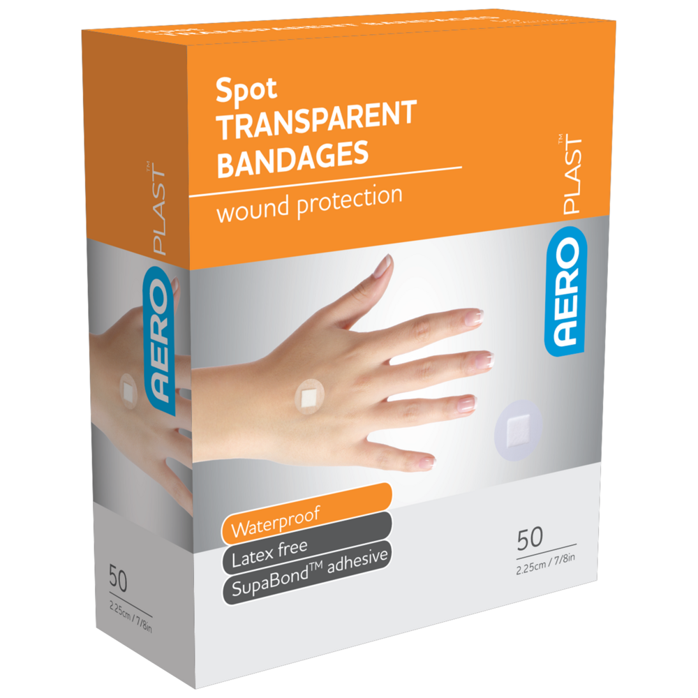 AEROPLAST Transparent Spot Dressings 2.25 x 2.25cm Box/50 Image