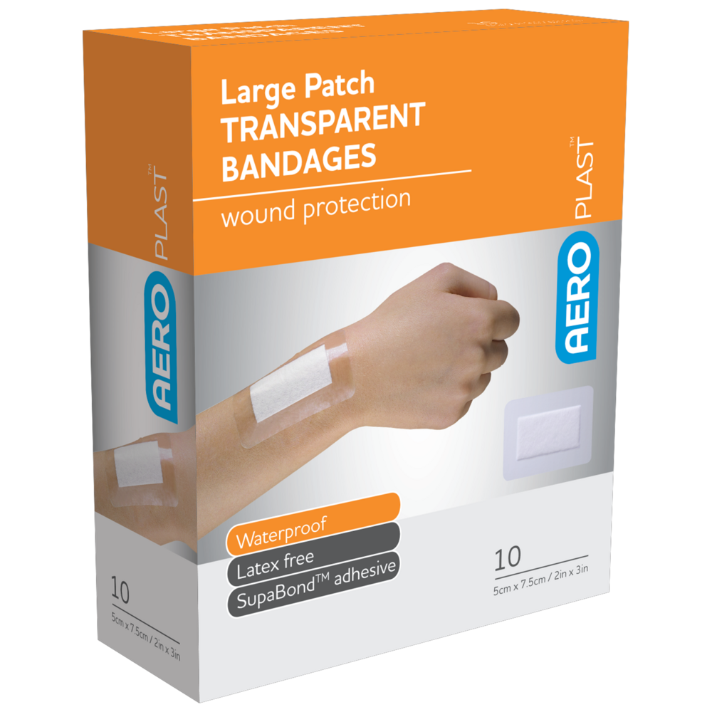 AEROPLAST Transparent Large Patch 7.5 x 5cm Box/10 Image