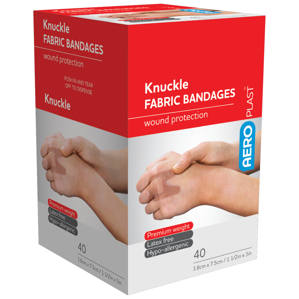 AEROPLAST Premium Fabric Knuckle Dressings 7.5 x 3.8cm Box/40 Image