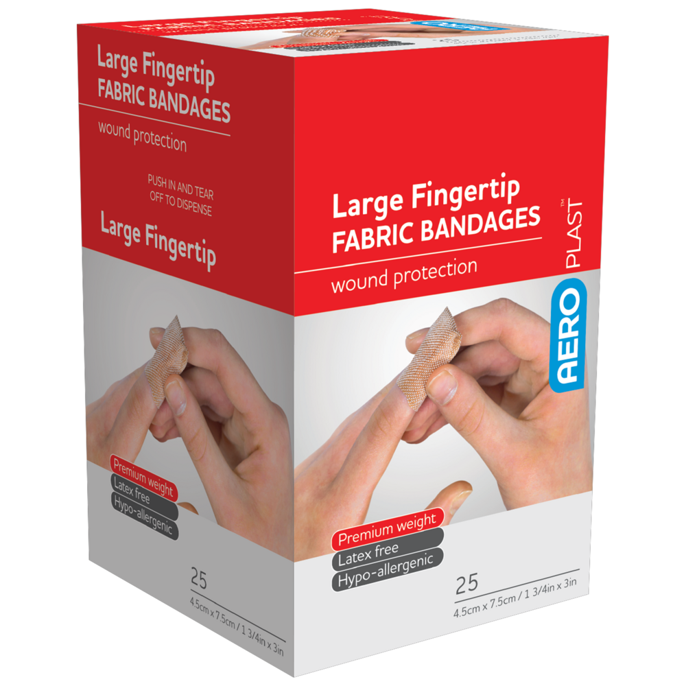 AEROPLAST Premium Fabric Large Fingertip 7.5 x 4.5cm Box/25 Image