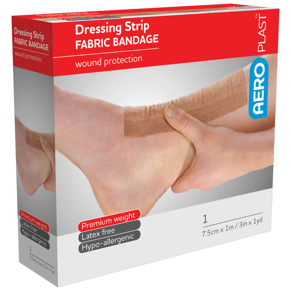 AEROPLAST Premium Fabric Dressing Strip 7.5cm x 1M Image