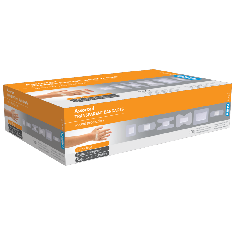AEROPLAST Transparent Assorted Dressings Box/100 Image