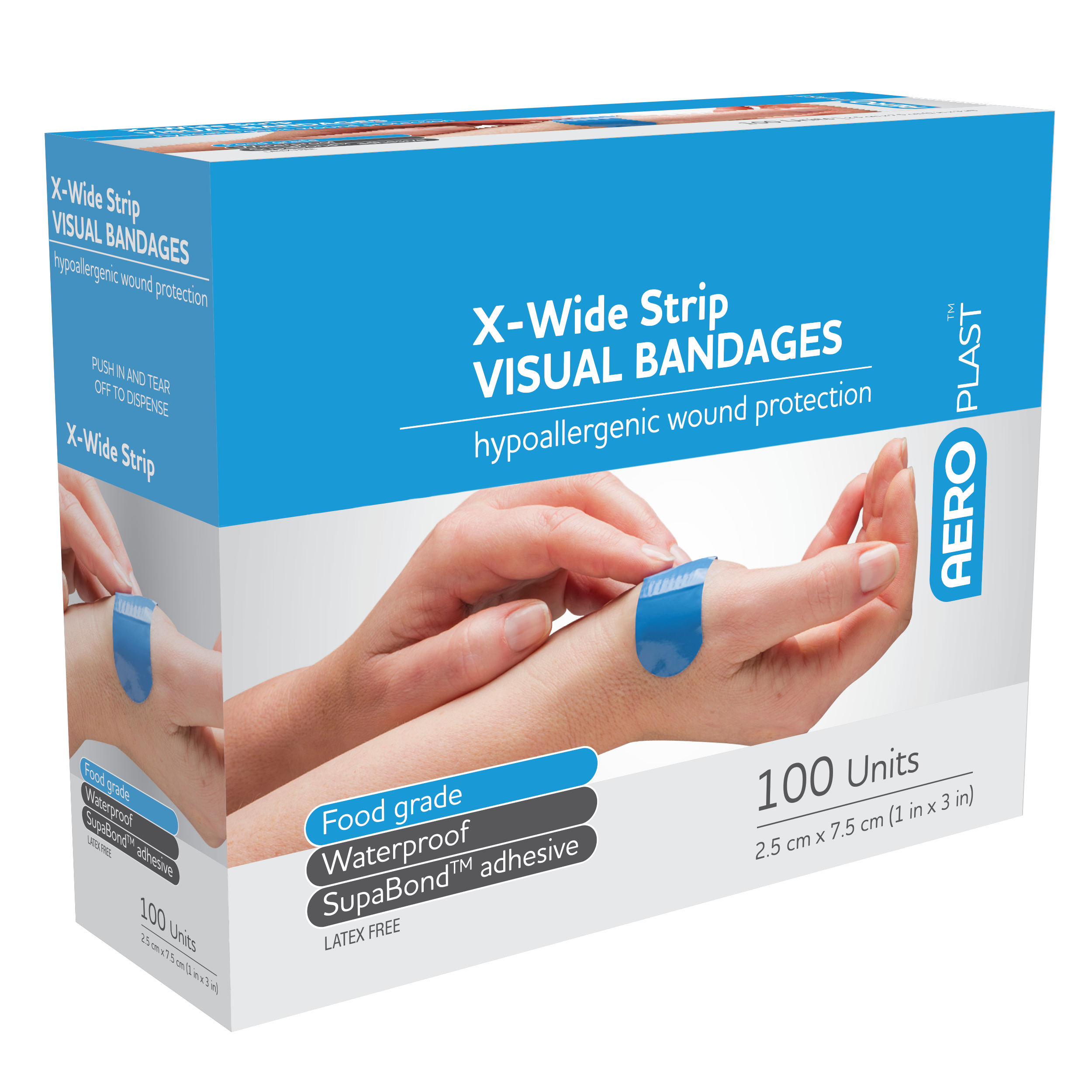 AEROPLAST Premium Visual Strip 7.5 x 2.5cm Box/100 Image