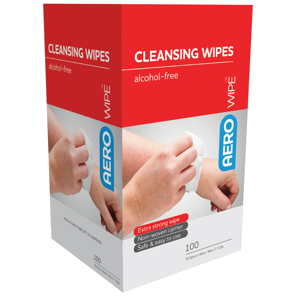 AEROWIPE Alcohol-Free Cleansing Wipes Box/100 Image