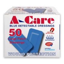 A-Care Blue Detectable Large Patch (75 x 50mm) – Box/50