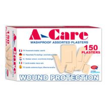 A-Care Washproof Plasters Assorted – Box 150 (6 sizes)