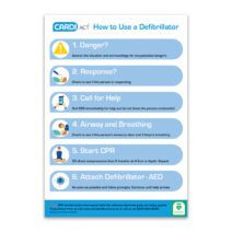How To Use A Defibrillator Self-Adhesive Wall Sign – Size A4 (21 x 29.7cm)