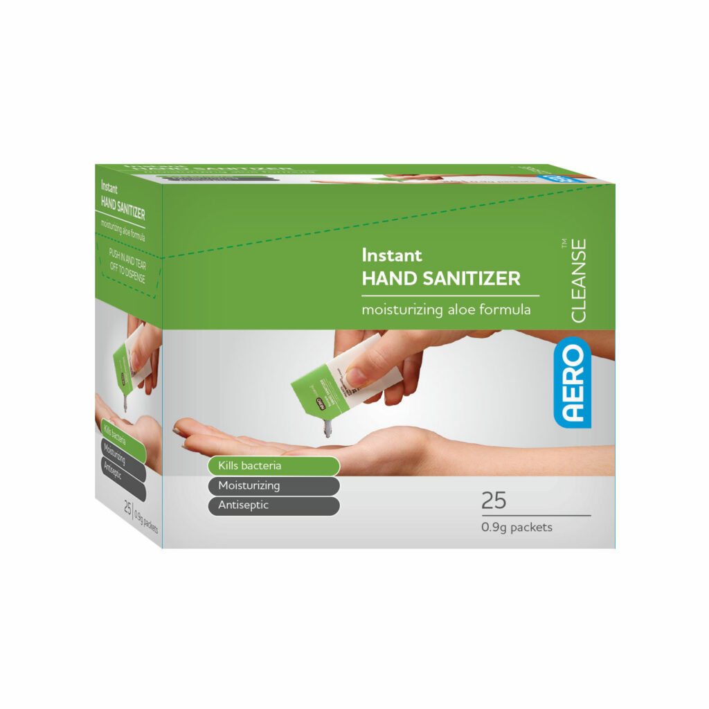 AeroCleanse™ Hand Sanitizer Packet 0.9g 25/box #ACG25US | Aero Healthcare