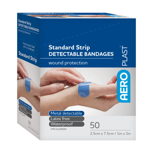 AeroPlast™ Detectable X-Wide Strip Bandages 1in x 3in 50/box <span class = "aero_product_number"> #AD1050US </span>