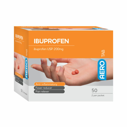 AeroTab™ Ibuprofen Tablets USP 200mg 50/box ATIB50 Aero Healthcare