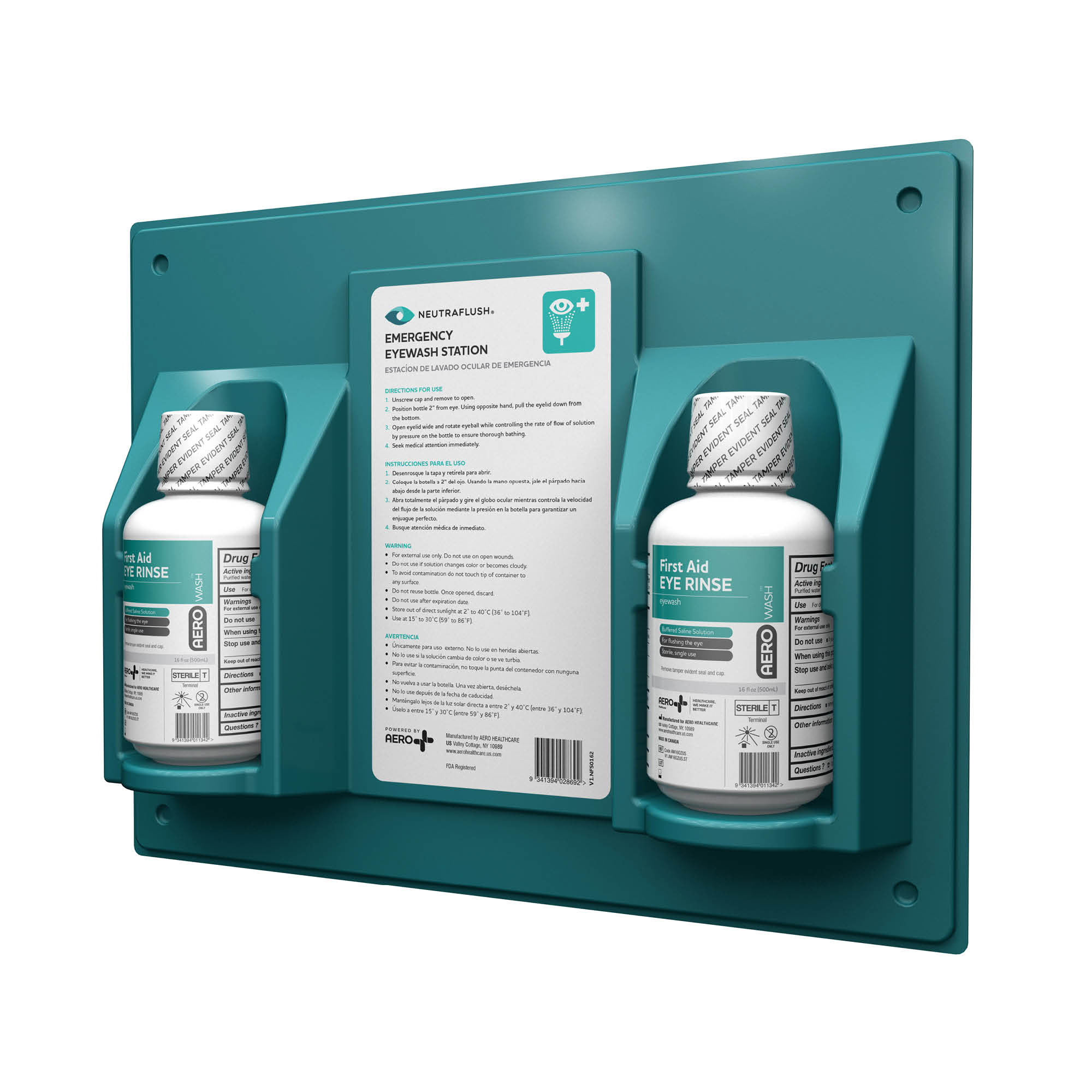 アイケア aaa303 NeutraFlush Wall Station 2 Bottle 16oz #NFS0162 | Aero Healthcare USA
