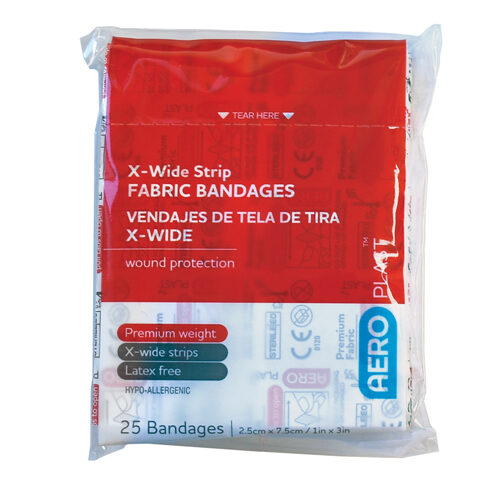 AeroPlast™ Fabric Adhesive Bandage, 1 x 3 Strip, 25/pack (for Industrial liners)