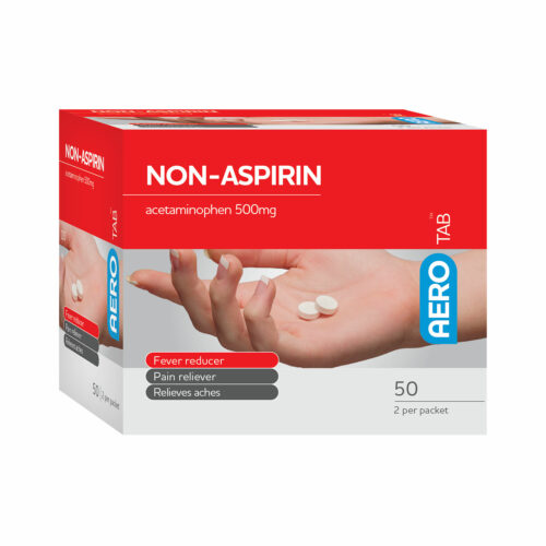AeroTab™ Non-Aspirin Tablets 50/box <span class = "aero_product_number"> #SSATNA50 </span>