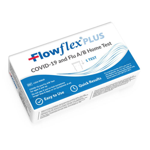 FlowFlex™ Plus COVID-19 and Flu A/B Home Test <span class = "aero_product_number"> #L03A-R0645
