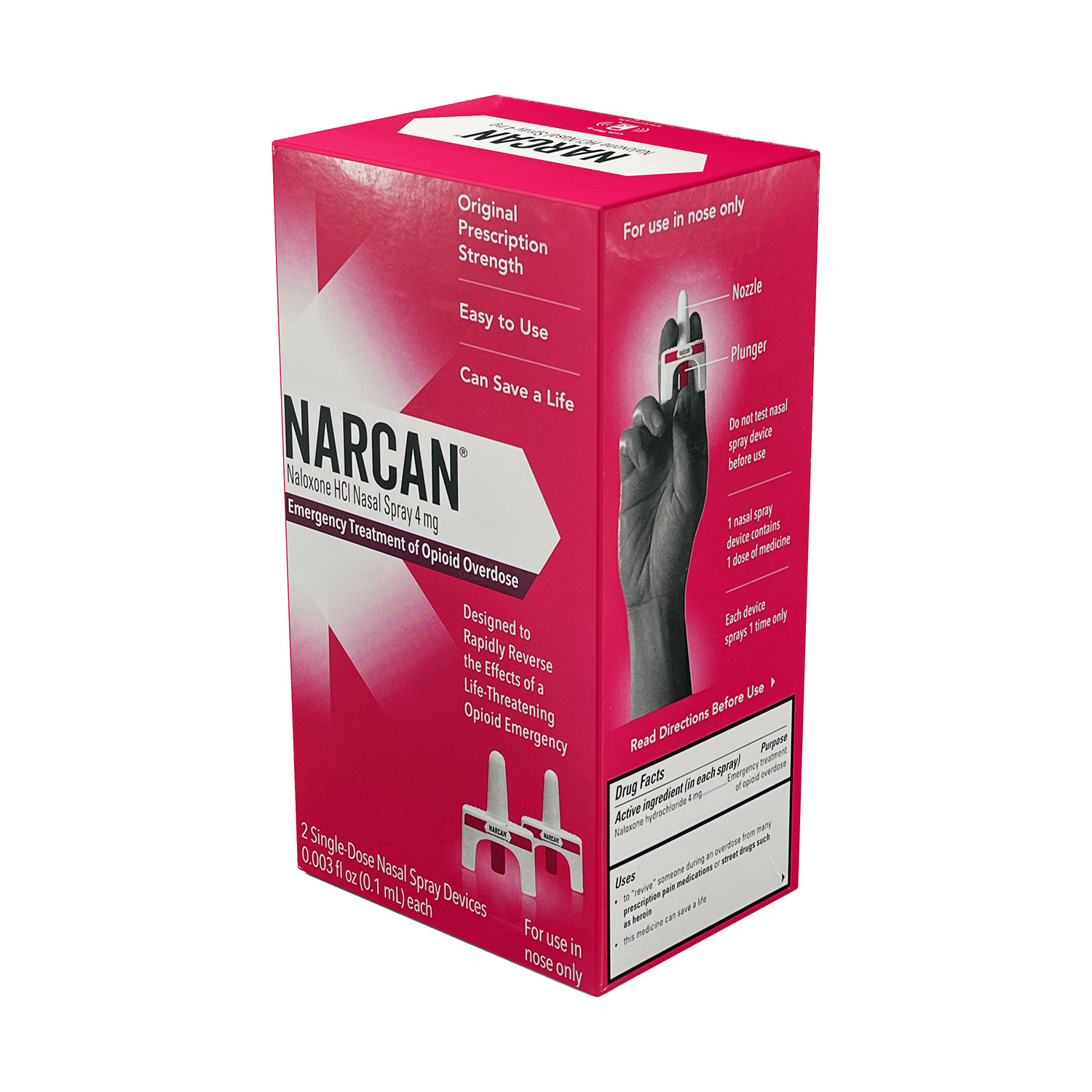 Narcan Naloxone HCI Nasal Spray 4mg 2 Pack #69547-627-02 | Aero