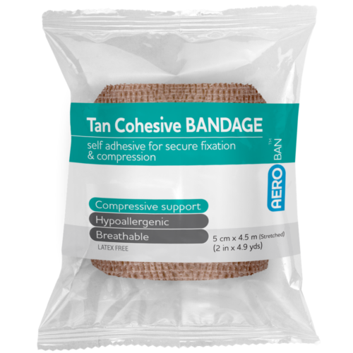 AEROBAN Tan Cohesive Bandage 2in x 4.9yds Wrap/12 <span class = "aero_product_number"> #ABCT50</span>