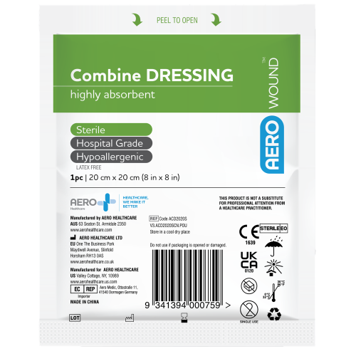 AeroWoundโข Combine Dressing 8in Bag/50