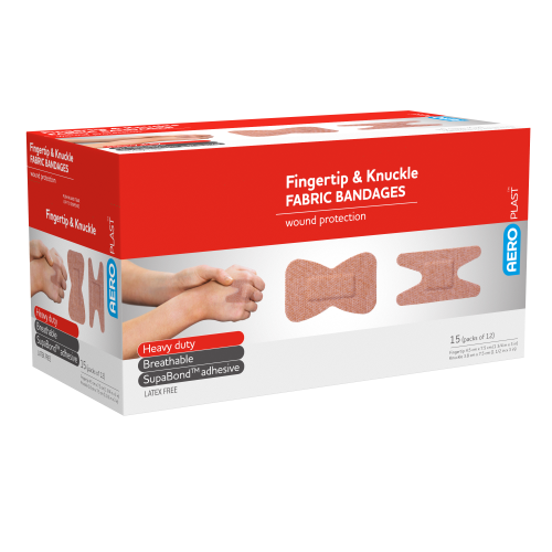 AeroPlastโข Fabric Adhesive Bandage Fingertip & Knuckle (6pk) #SSAFP312 Env/12