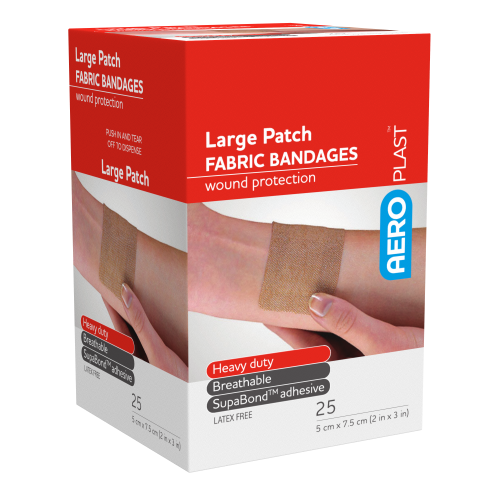 AeroPlastโข Fabric Large Patch Bandages 25/box
