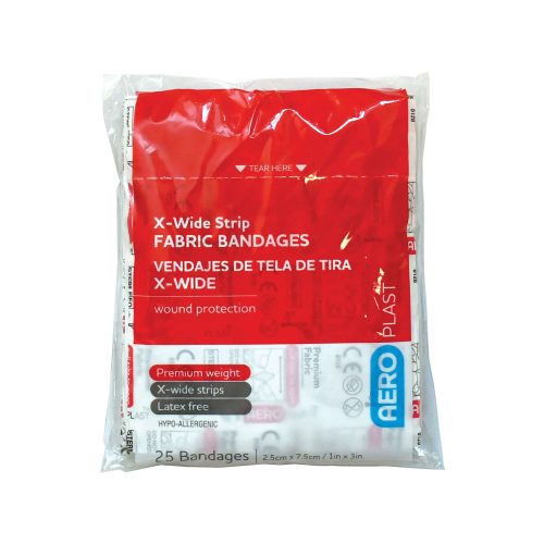 AeroPlastโข X-Wide Fabric Strip Bandage (25pk) Wrap/12