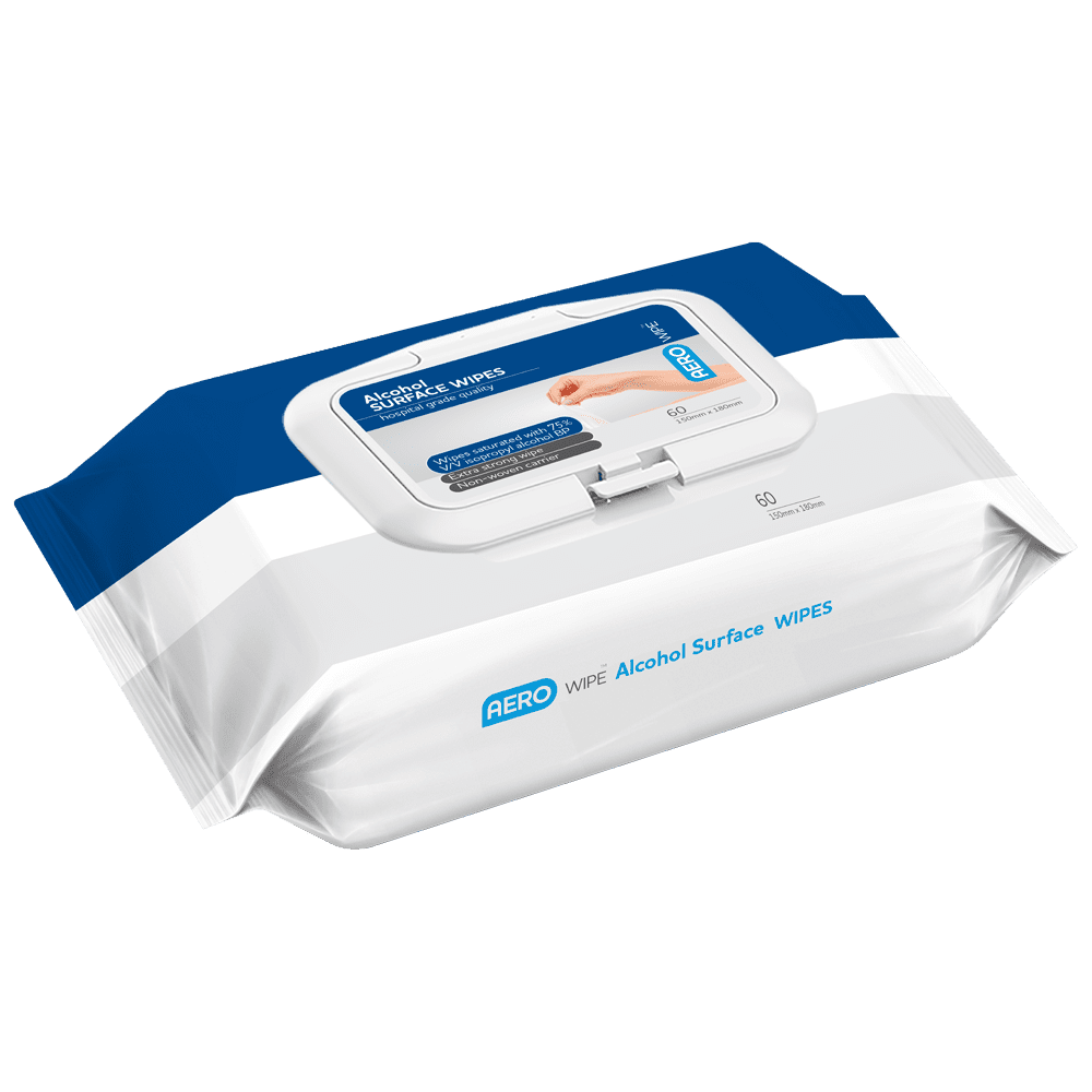 AEROWIPE 75% Isopropyl Alcohol Surface Wipes Pouch/60>