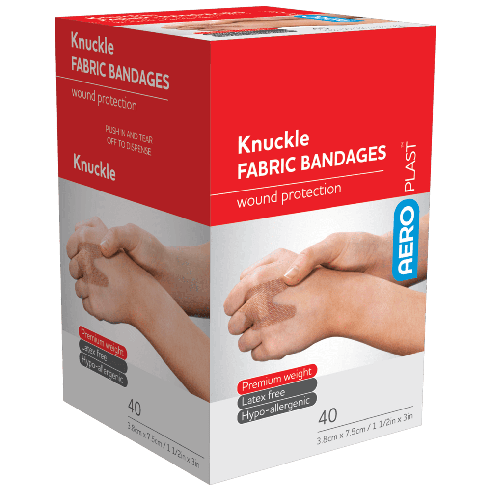 AEROPLAST Premium Fabric Knuckle Dressings 7.5 x 3.8cm Box/40>