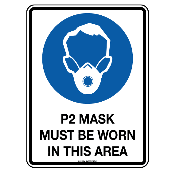 Poly P2 Mask Sign 30 x 22.5cm>